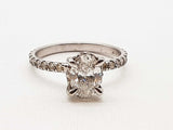 1.50 Carat Oval Lab Grown Diamond 14k White Gold 2.5g Ring Size 7 Do0924irxde