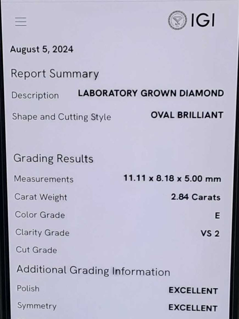 3.54ctw Lab Grown Diamond Ring In Platinum 11.3 Grams Size 6.5 Eb0325lwrxsa