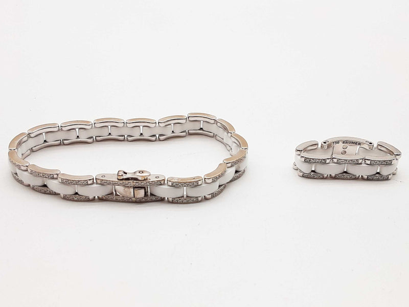 Chanel Ultra Diamonds 18k White Gold White Ceramic 39.4g Ensemble Do0725pwxzde