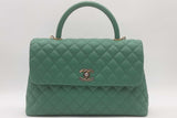 Chanel Green Quilted Caviar Cocotop Handle Flap Bag Eb0626oixzsa