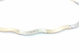 14k Two Tone Gold Wavy Link Necklace 29.3 Grams Eb0926lcrxsa