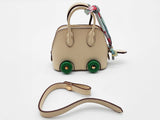 Creme Mini Racecar Bag Zipper Pouch Bag Charm Do0526lde