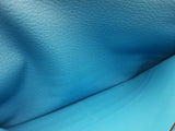 Hermes Azap Bleu Paradis Blue Swift Leather Zippy Wallet Clutch Do0326crxde