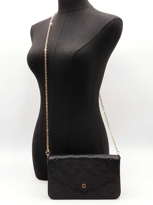 Louis Vuitton Pochette Félicie In Black Monogram Empreinte Leather Fw12loxzdu