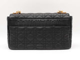 Christian Dior Caro Large Shoulder Bag In Black Quilted Calfskin Fw1225lxzxdu
