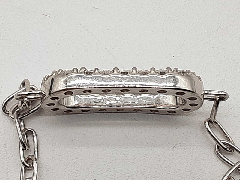 1.10 Cttw Lab Grown Diamonds 0.925 Silver 5.9g Chain Bracelet 8 In Do0325llpde