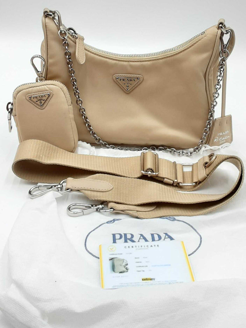 Prada Beige Nylon Re- Edition 2005 Shoulder Bag Eb0524erxdu