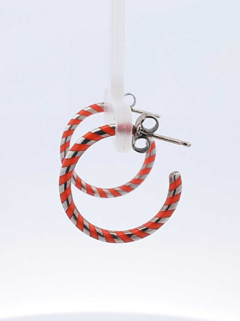 Tiffany & Co. Paloma Picasso Sterling & Enamel Swirl Hoop Earrings Fw0125lcrdu