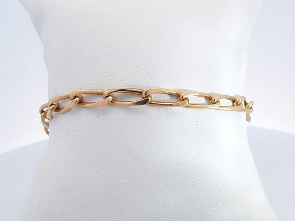 18k Yellow Gold 12.7 Grams Concave Curb Bracelet 8 In Aa0725rzxsa