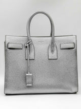 Yves Saint Laurent Silver Metallic Sac De Jour Silver Top Handle Bag Eb1224ixzdu