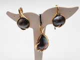 Dark Iridescent Mother Of Pearl 14k Yellow Gold 11.38g Ensemble Do0626cxzde