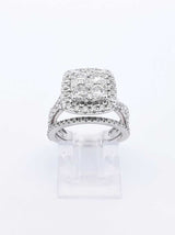 1.98 Cttw Diamond & 14k White Gold Bridal Set 6 Grams Size 5 Fw0125lzxdu