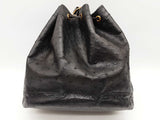 Hermes Market Noir Black Ostrich Drawstring Bucket Bag Do1225oxzxde