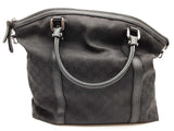 Gucci 339551 Gg Black Canvas Dome Satchel Shoulder Bag Do1225rxde