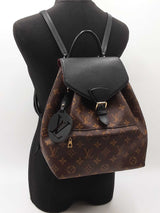 Louis Vuitton Montsouris Pm Backpack In Monogram Coated Canvas & Black Leather Fw0726lxzxdu