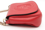 Gucci Red Leather Soho Flap Chain Crossbody Bag Eb0826wxzsa