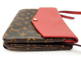 Louis Vuitton Twice Pochette Cherry Red Leather Brown Monogram Crossbody Bag Do0525sxzde