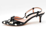 Kate Spade Pomona Black & White Polka Dot Patent Leather Heels Size 7m Eb726orde