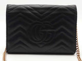 Gucci Gg Marmont Mateless Wallet On Chain Black Aa0426lozsa
