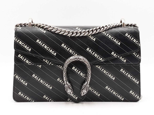 Gucci X Balenciaga The Hacker Project Dionysus Bag In Black Calfskin Fw1125crzdu