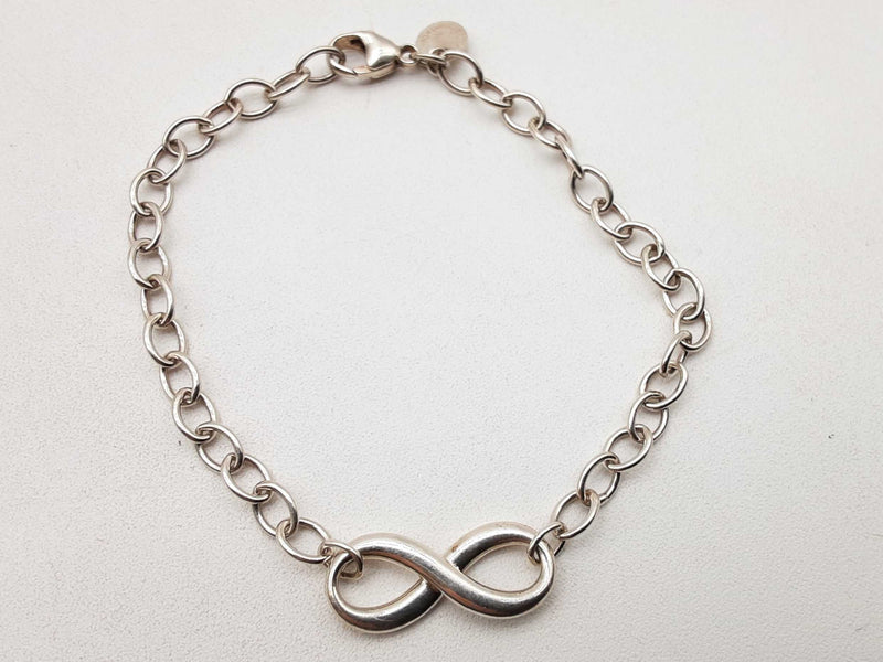 Tiffany & Co. Infinity 0.925 Sterling Silver Chain Bracelet 7 In Do0125cxde