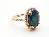 Sythentic Black Opal 14k Yellow Gold 4.1g Ring Size 5 Do0826cxzde