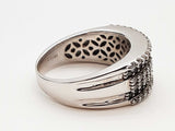 0.90 White Black Diamonds 14k White Gold 8.3g Ring Size 7.5 Do0625cxzde