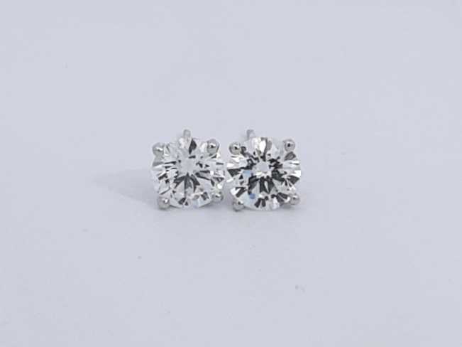 2.13ctw Lab Grown Diamond Stud Earrings In 14k White Gold 1.1 Grams Sd0723srxsa