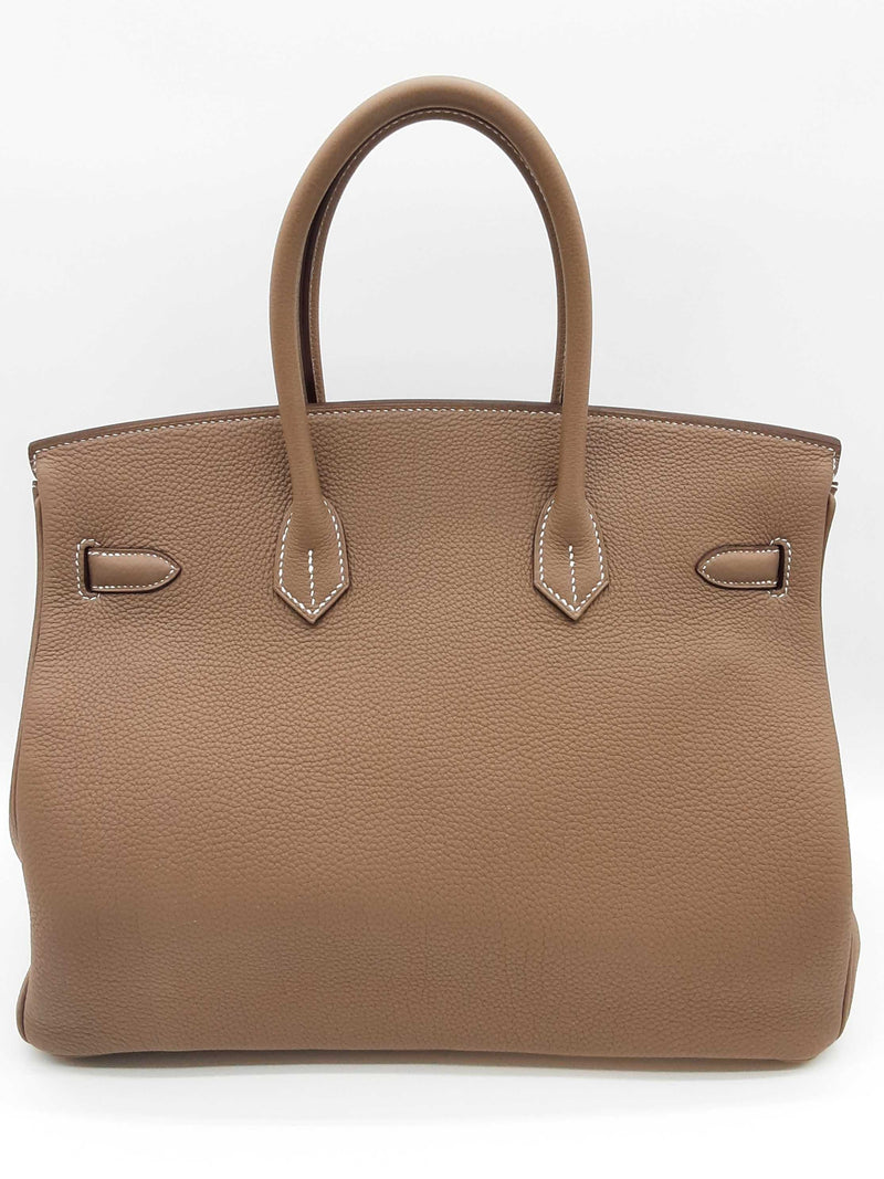 Hermes Birkin 35 Etoupe Brown Togo Palladium Handbag Do0325loxzxde