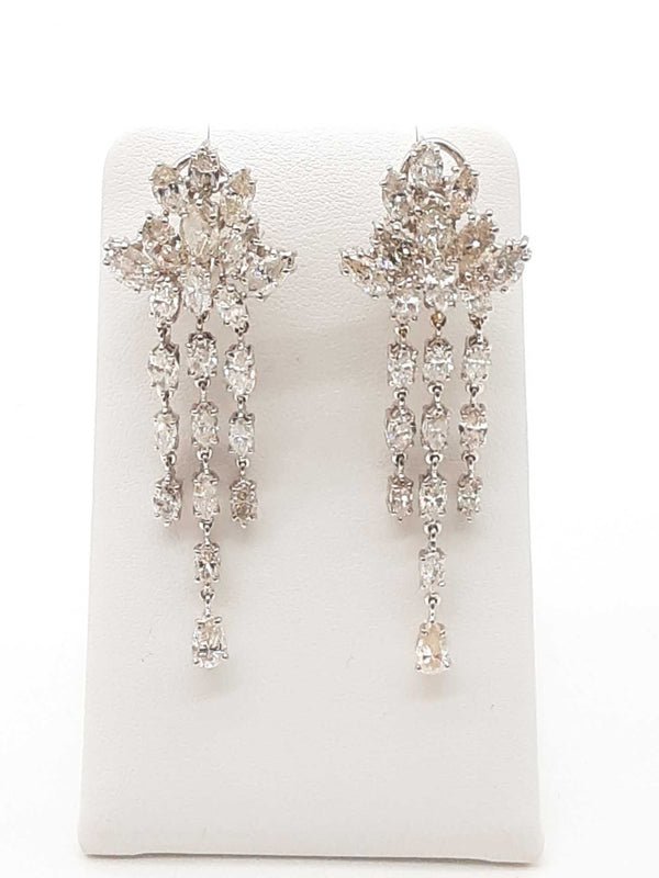 Approx 12.0 Ctw Diamonds 14k White Gold 15.5g Earrings Do1024pxzxde