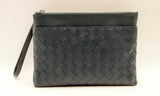 Bottega Veneta Intrecciato Strapped Blue Leather Pouch Bag Hslirzsa