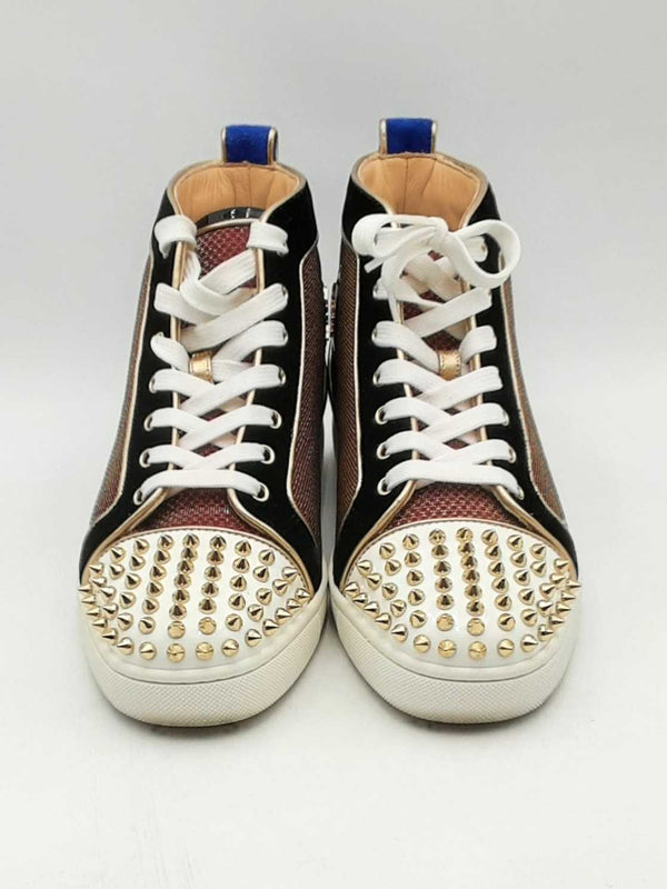 Christian Louboutin Lou Spikes Orlato Flat Mesh Tech Size 40 Sd0425oxzsa