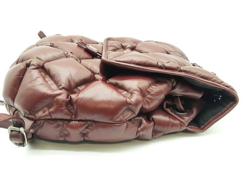 Chanel Chesterfield Burgundy Red Puffy Quilted Leather Backpack Do0625oxzxde