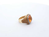 18k Yellow Gold Citrine Yellow Sapphire Diamond Ring Size 6.75 Lh1223lezxde