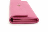 Chanel Camellia Pink Leather Wallet Eb1026ixzsa