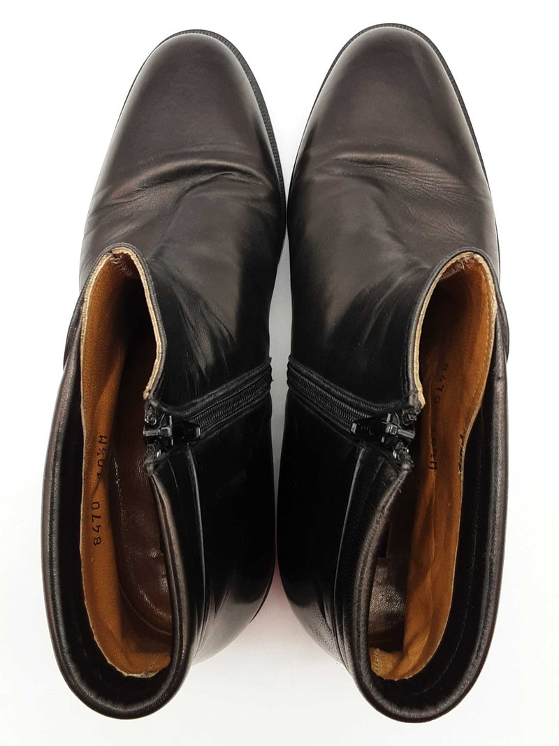 Stamati Mastroianni Black Leather Ankle Boots Size 10.5m Womens Do0925orxde