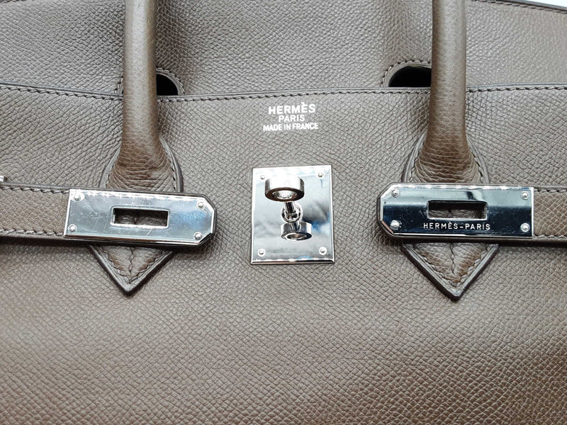 Hermes Birkin 35 Toundra Brown Epsom Palladium Hardware Handbag Do0825sxzxde