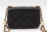 Chanel Mini Quilted Black Leather Pearl Crush Square Flap Bag Eb1225prxzde