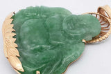 Jade Buddha Pendant Set In 14k Yellow Gold 7.1 Grams Eb0226ocrsa