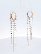 18k Yellow Chain Cascade Hoop Earrings 1.9 Grams Fw0826lxzdu