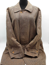 Burberry Brown Cotton Red Quilted Interior Overcoat Jacket Do0325oxzde