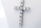1.2cttw Diamond Cross Pendant Necklace 14k White Gold 10g 19 Inch Eb0426orxzde