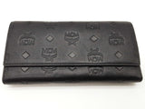 Mcm Black Embossed Logo Leather Continental Trifold Wallet Do0825crde
