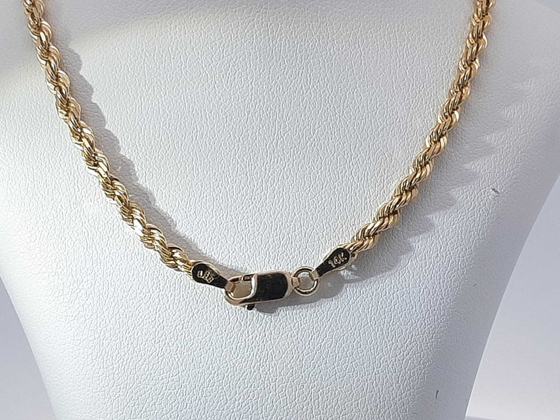 14k Yellow Gold 17.3 Grams Solid Rope Chain 21 Inches Aa0825irzsa