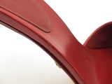 Gucci Gg Supreme Peep-toe Mules In Red Canvas & Leather Size 6.5 Fw1026rzdu