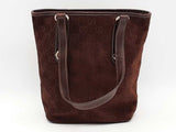Gucci Gg Suede Charmy Tote Handbag Brown Aa0826lrzsa