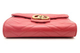 Gucci Gg Marmont Matelasse Red Leather Wallet On Chain Shoulder Bag Eb0125wxzsa