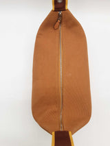 Hermes Bride-a- Brac Large Gold Brown Canvas Palladium Travel Case Do0326wxzde