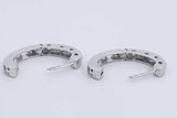 0.24cttw Diamond Hoop Earrings In 18k White Gold 3.3 Grams Eb0326ocrdu