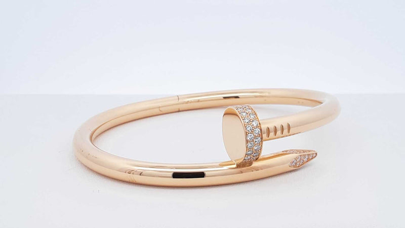 Cartier Juste Un Clou Diamond & 18k Gold Bracelet 48.8 Gm Size 19 Fw0925lzxzxdu